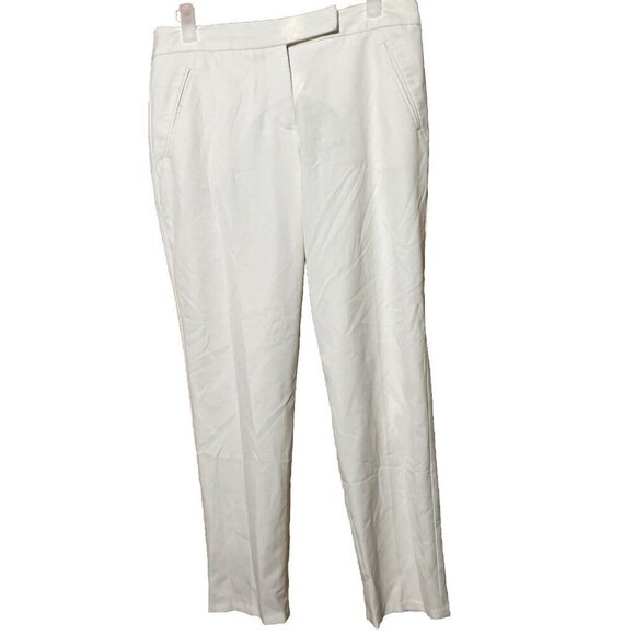 Trina Turk Womens Flat Front Pockets Straight Leg Dress Pants White Size 6 Ankle - Picture 1 of 8